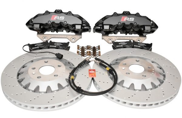 Audi RS Full Big brake upgrade Brembo 8Pot Calipers 370x32mm Brake discs Brand NEW Black