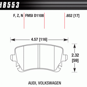 Audi Rs4 Rs5 B8 Rear Hawk Performance Brake Pads Compound HPS HB553F.652 NEW