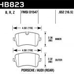 Audi Rs4 Rs5 B8 Rear Hawk Performance Brake Pads Compound HPS 5.0 HB823B.652 NEW